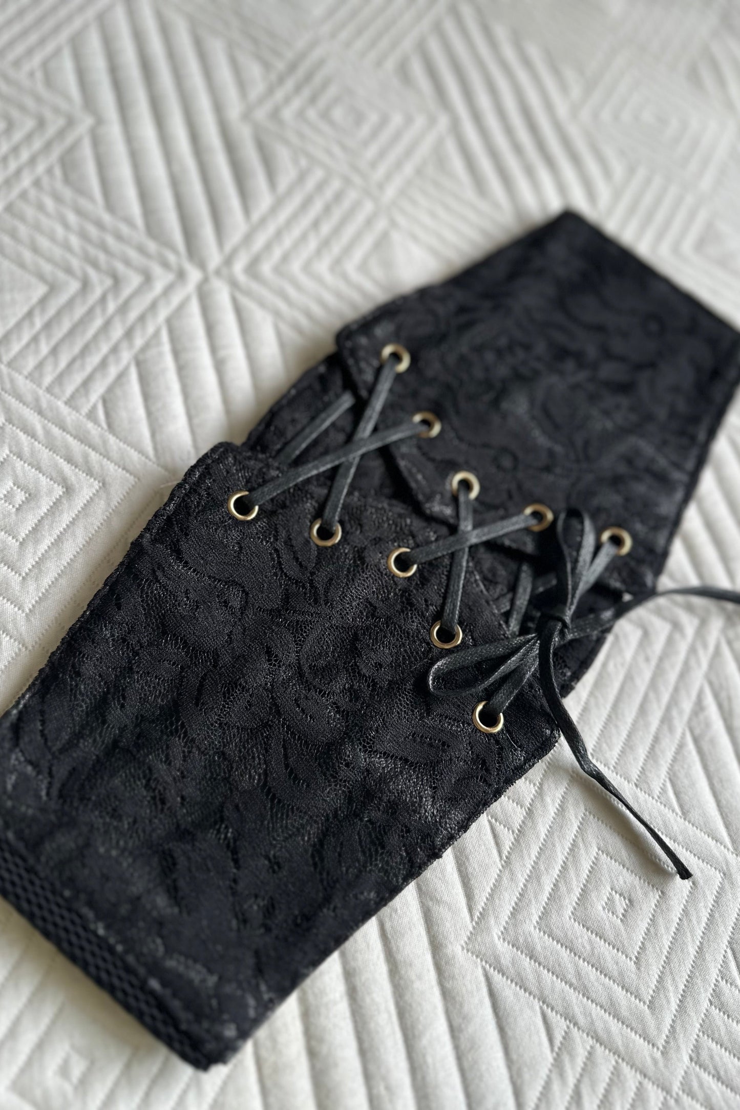 Black Lace Corset Waist Belt