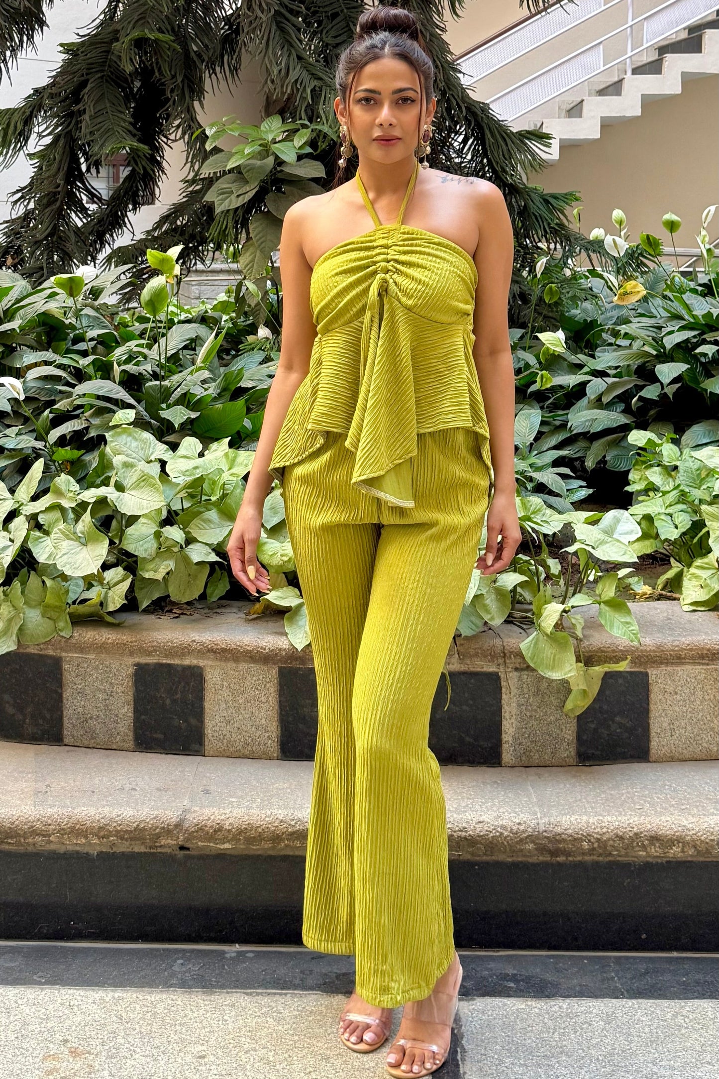 Green Tie Up Co-ord Set
