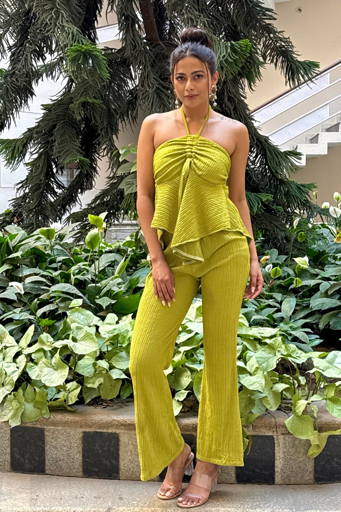 Green Tie Up Co-ord Set