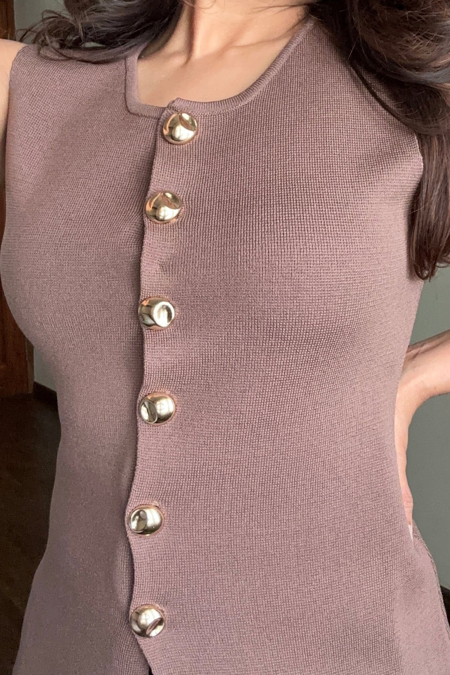 Sleeveless Waistcoats with Gold Buttons