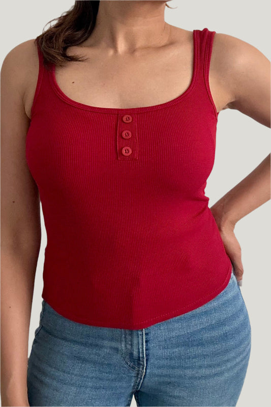 No Bra Tops - Ribbed with front buttons