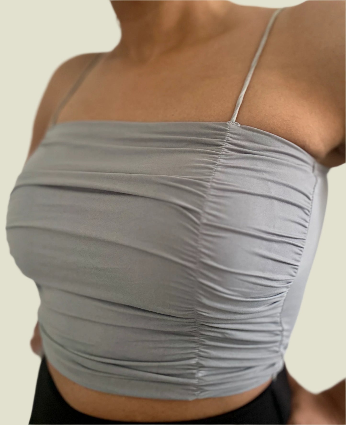 No Bra Tops - Ruffled Crop Top