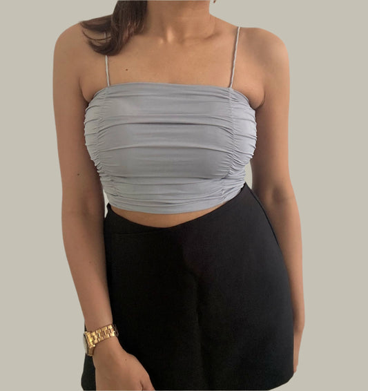 No Bra Tops - Ruffled Crop Top
