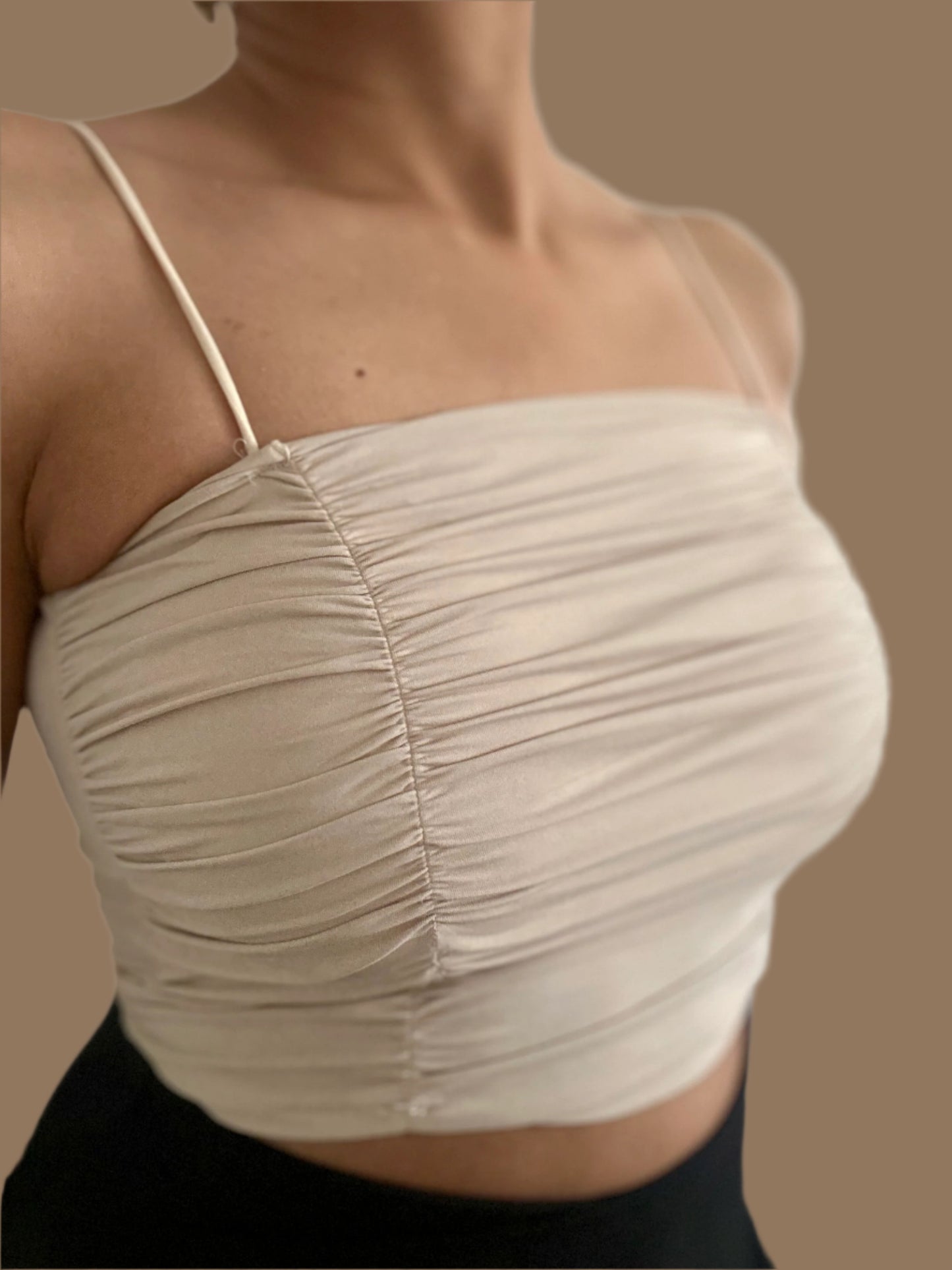 No Bra Tops - Ruffled Crop Top