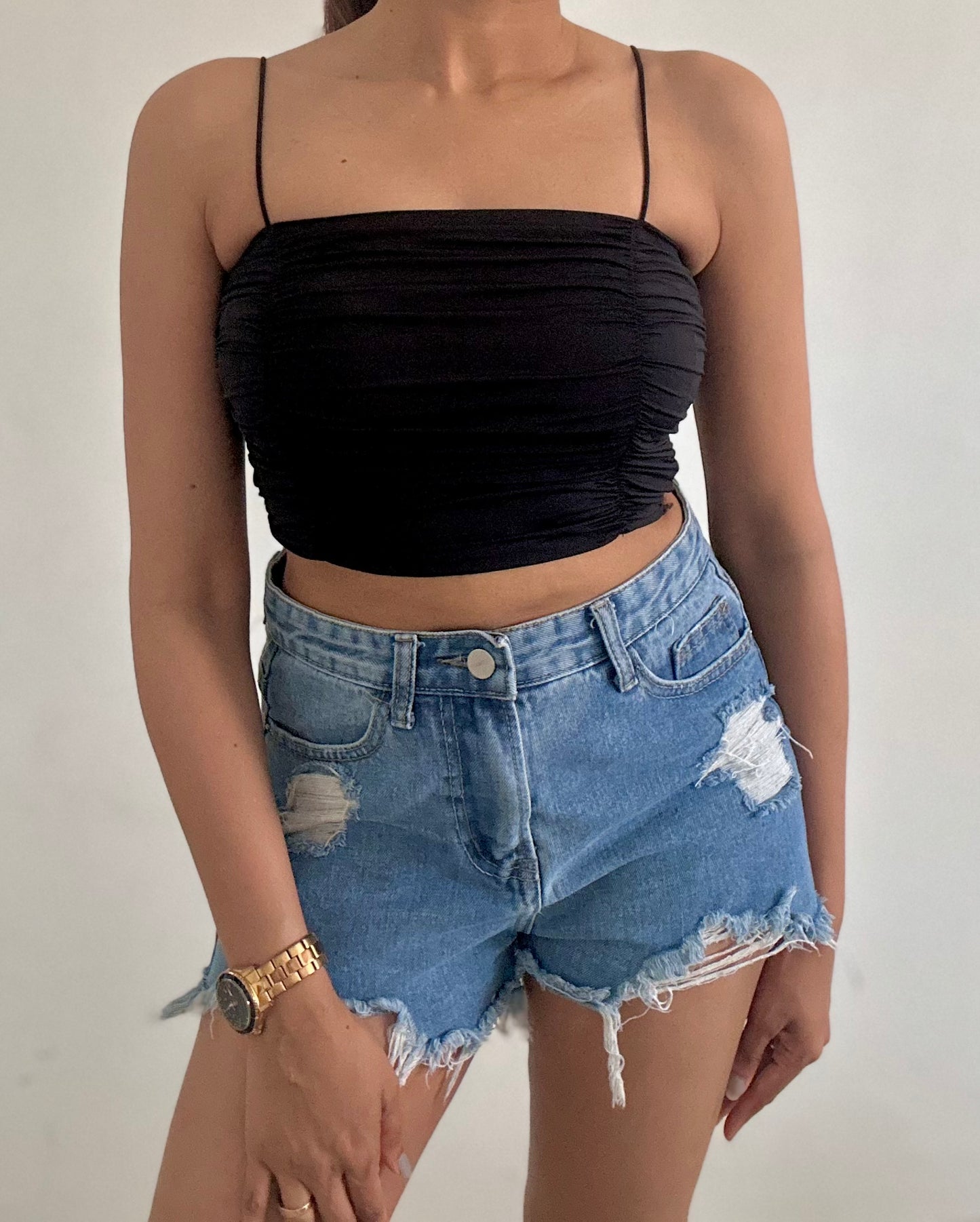 No Bra Tops - Ruffled Crop Top