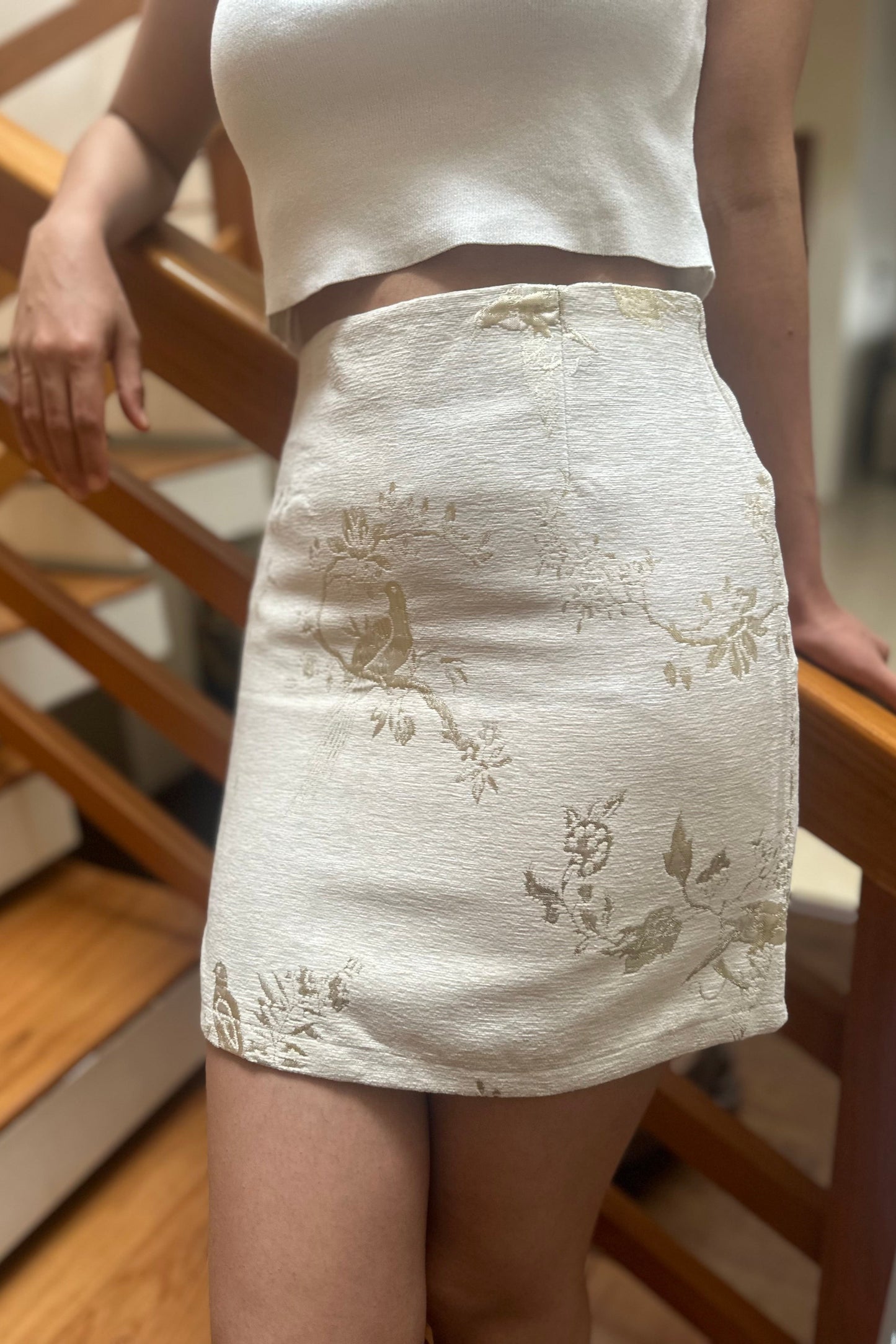Gold Foil Mini Skirt