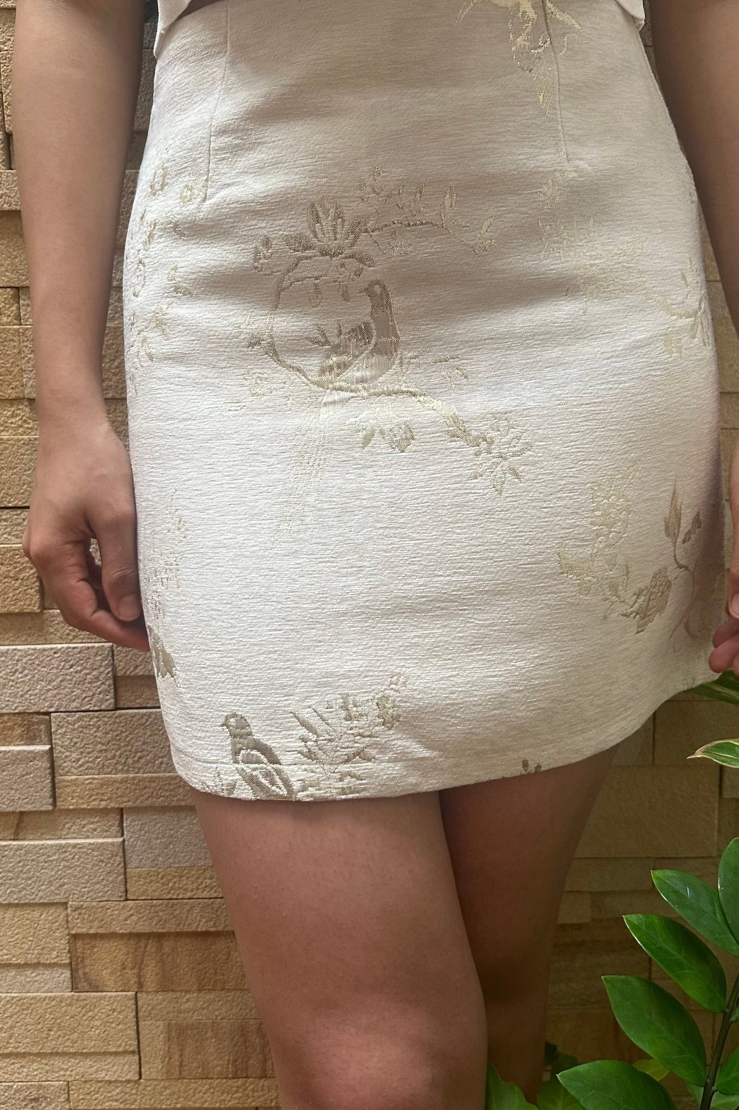 Gold Foil Mini Skirt