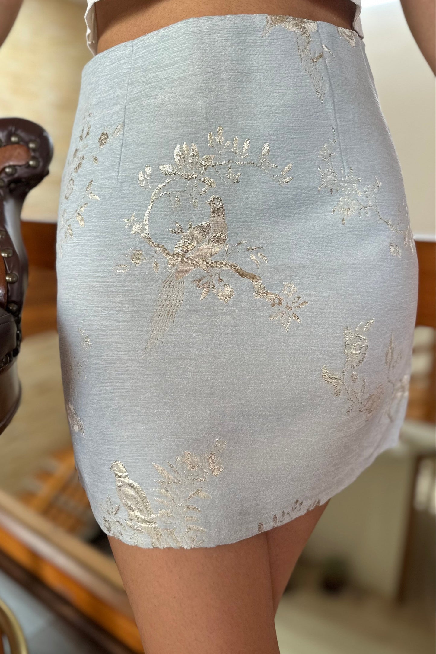 Gold Foil Mini Skirt