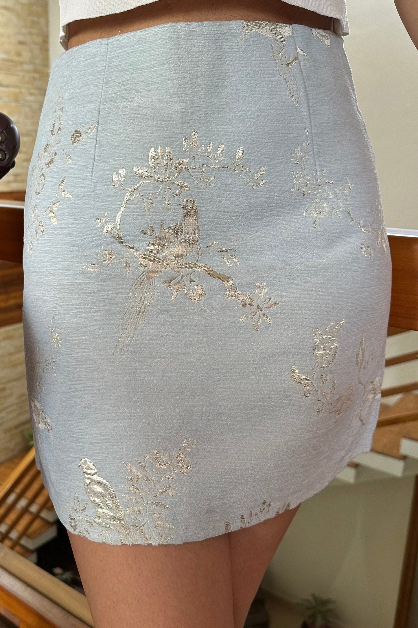 Gold Foil Mini Skirt