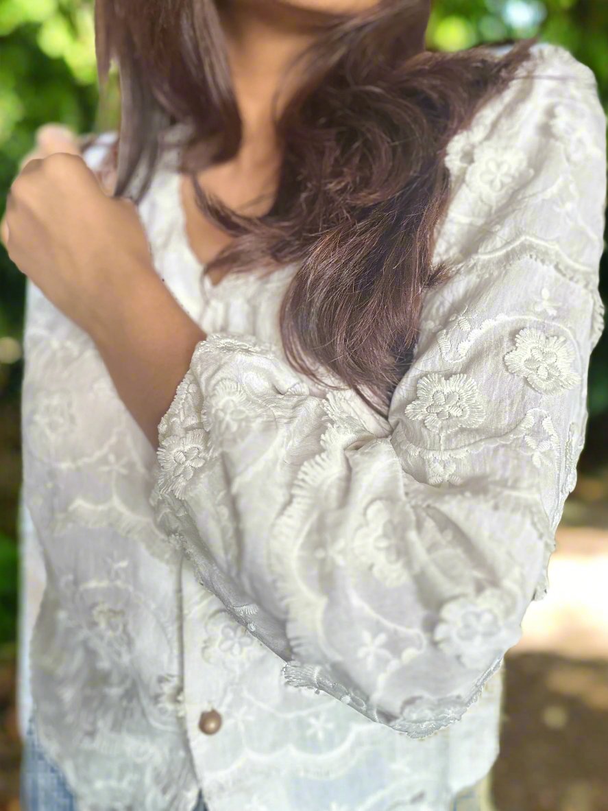 Off white Embroidered Blouse