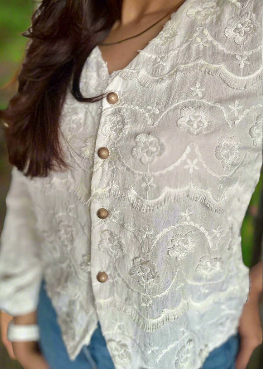 Off white Embroidered Blouse