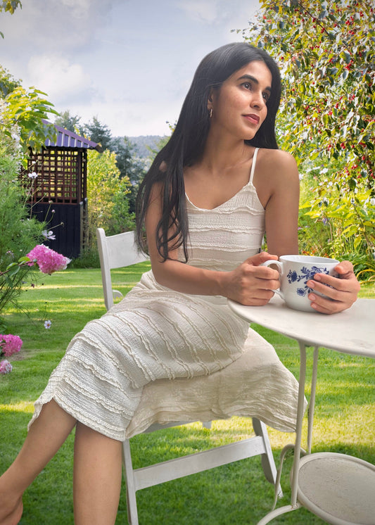 Ruffles In White - Midi Dress