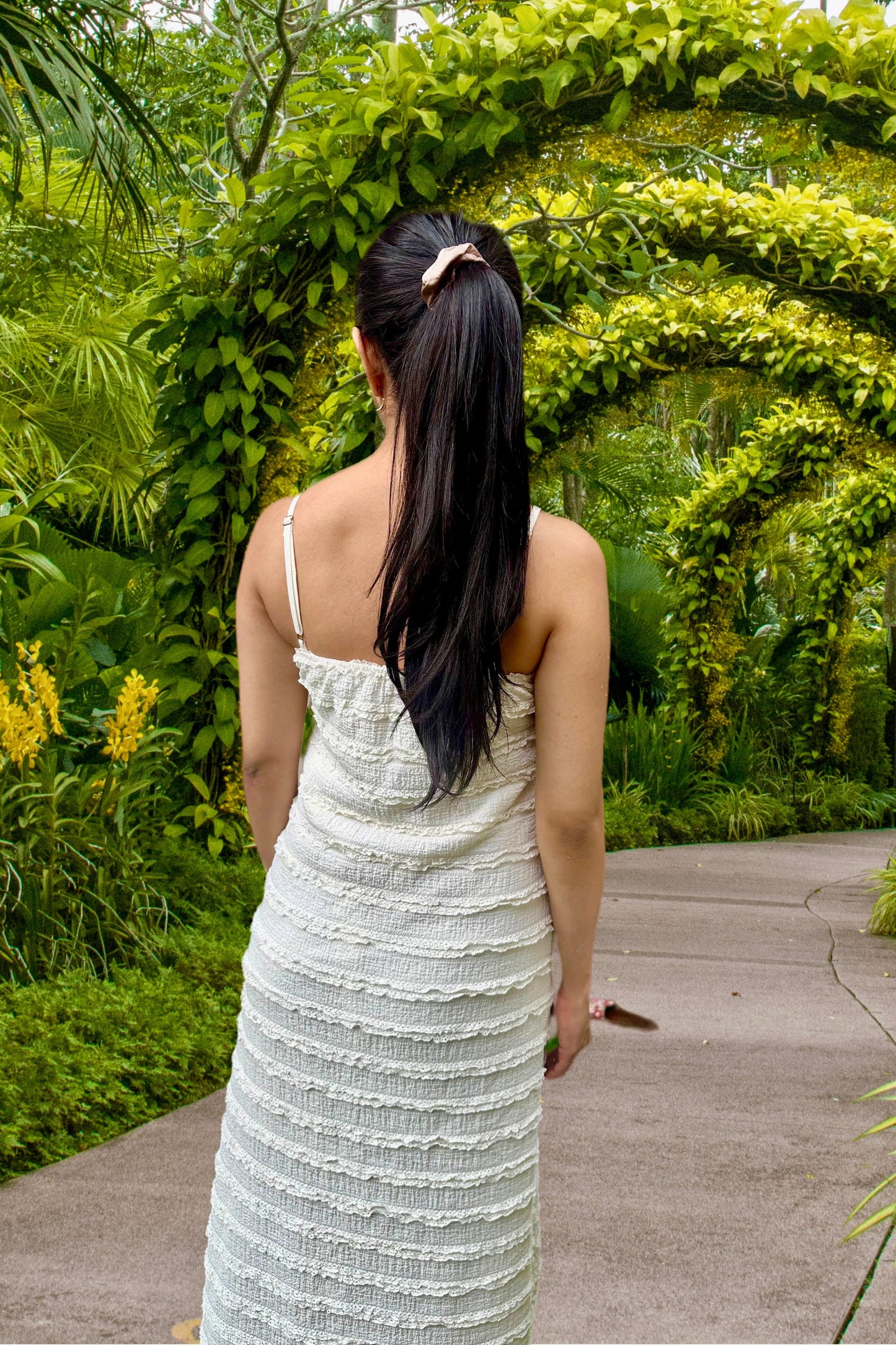 Ruffles In White - Midi Dress