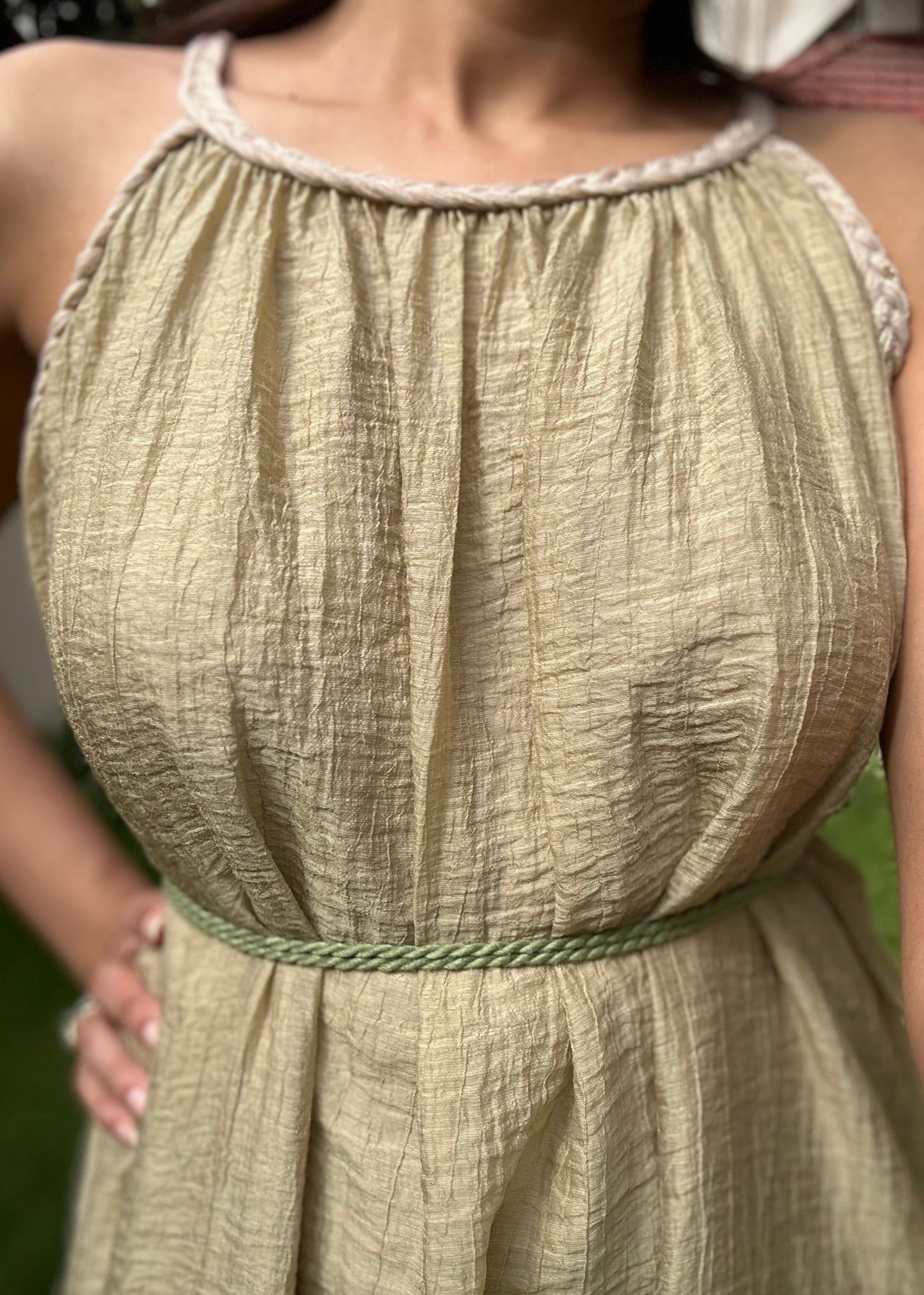 Tissue crushed sleeveless dress