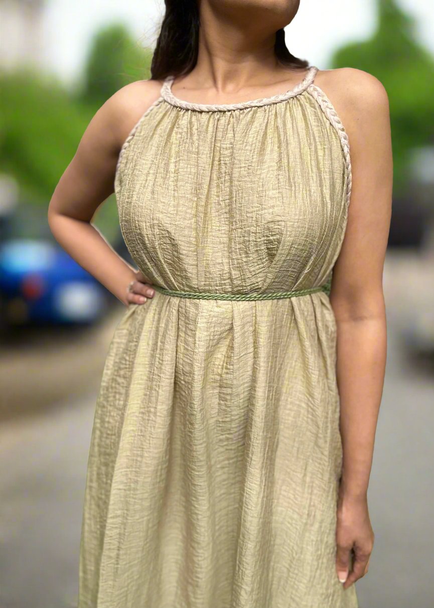 Tissue crushed sleeveless dress