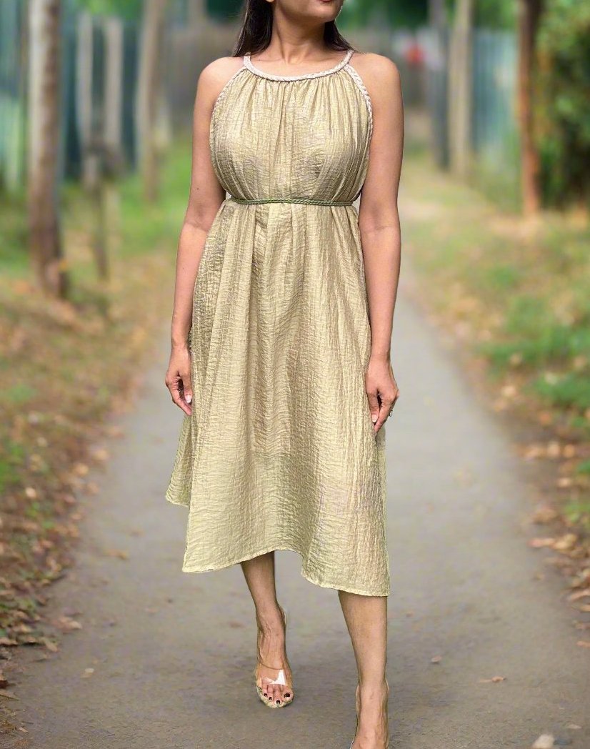 Tissue crushed sleeveless dress