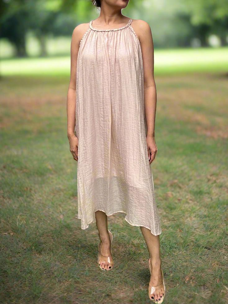 Tissue crushed sleeveless dress