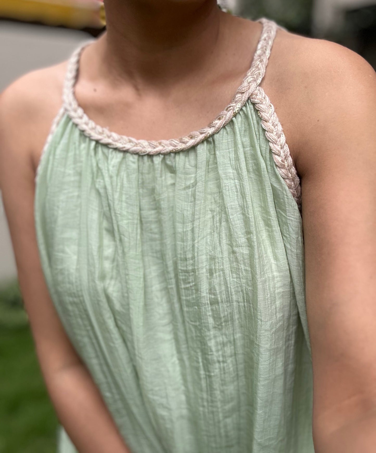 Tissue crushed sleeveless dress