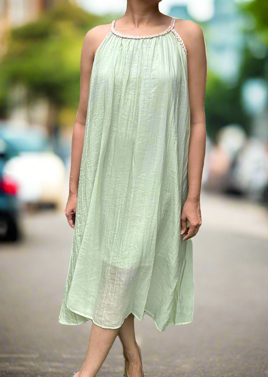Tissue crushed sleeveless dress