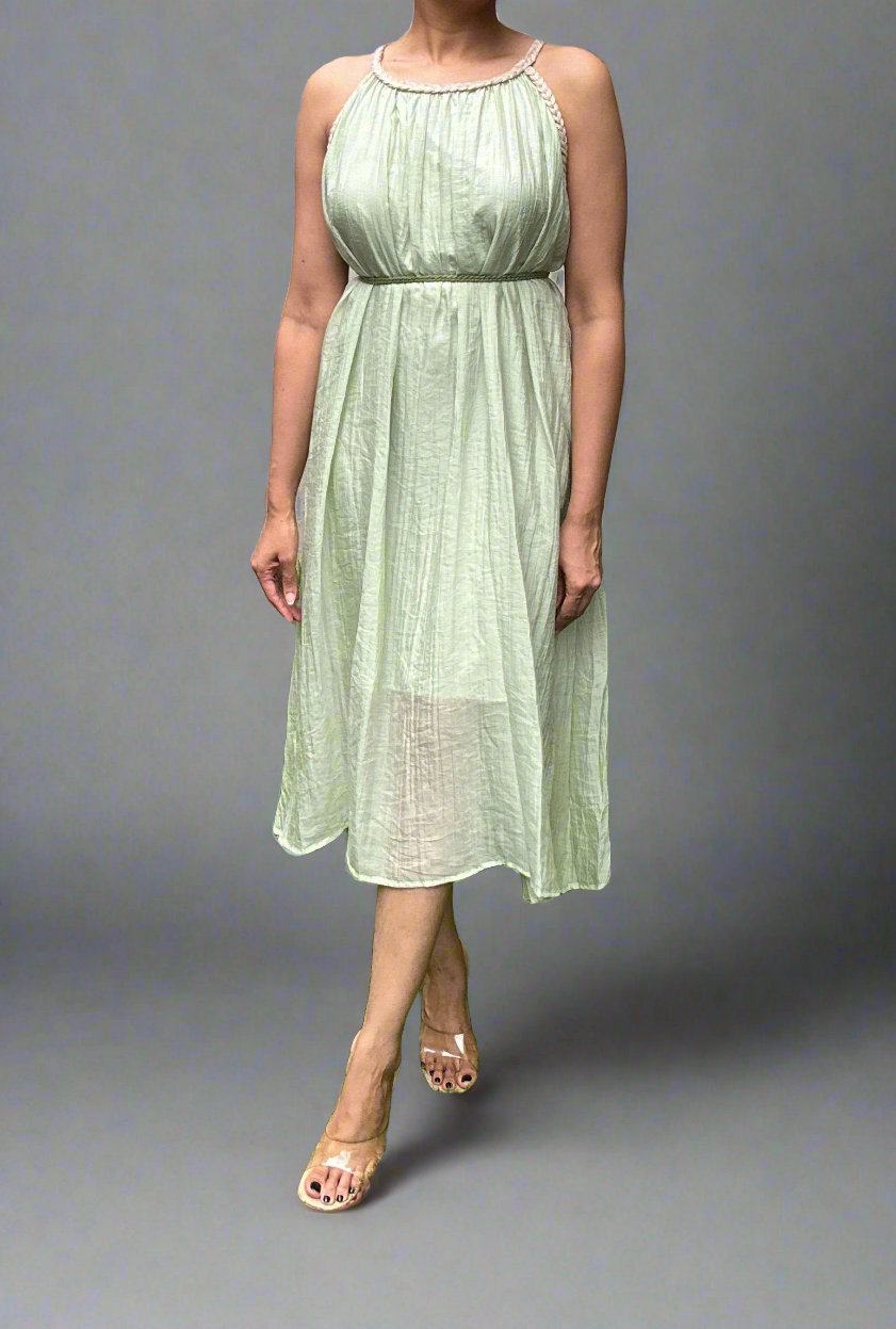 Tissue crushed sleeveless dress